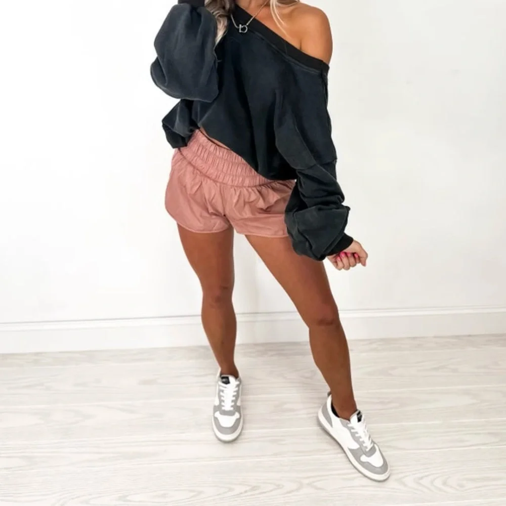 Women's Clay Color Athletic Shorts - Picture 3 of 5